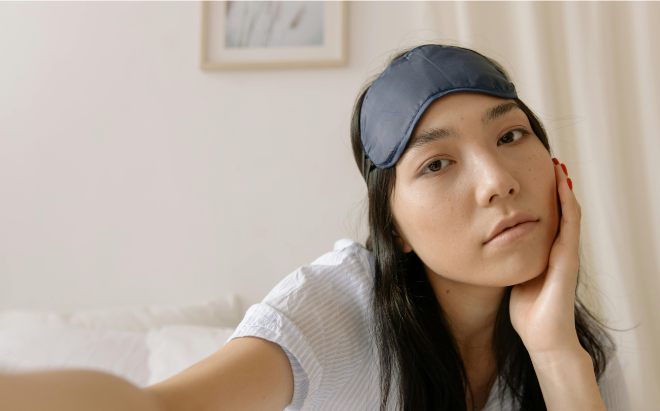 girl with tired face