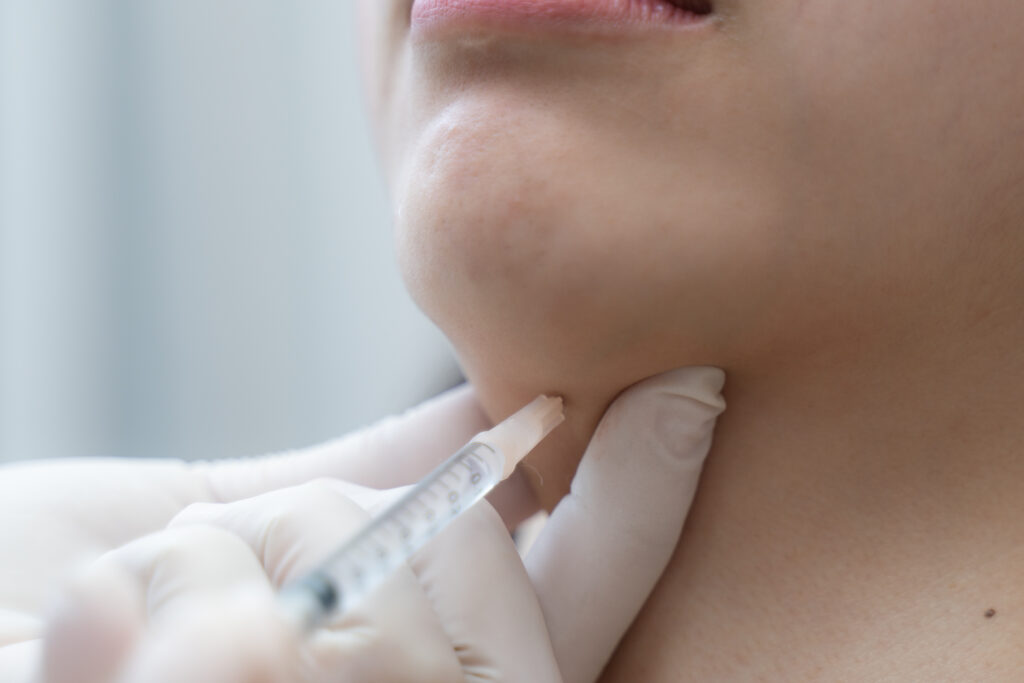 Rejuvenation procedure in beauty clinic injection. Women Injecti
